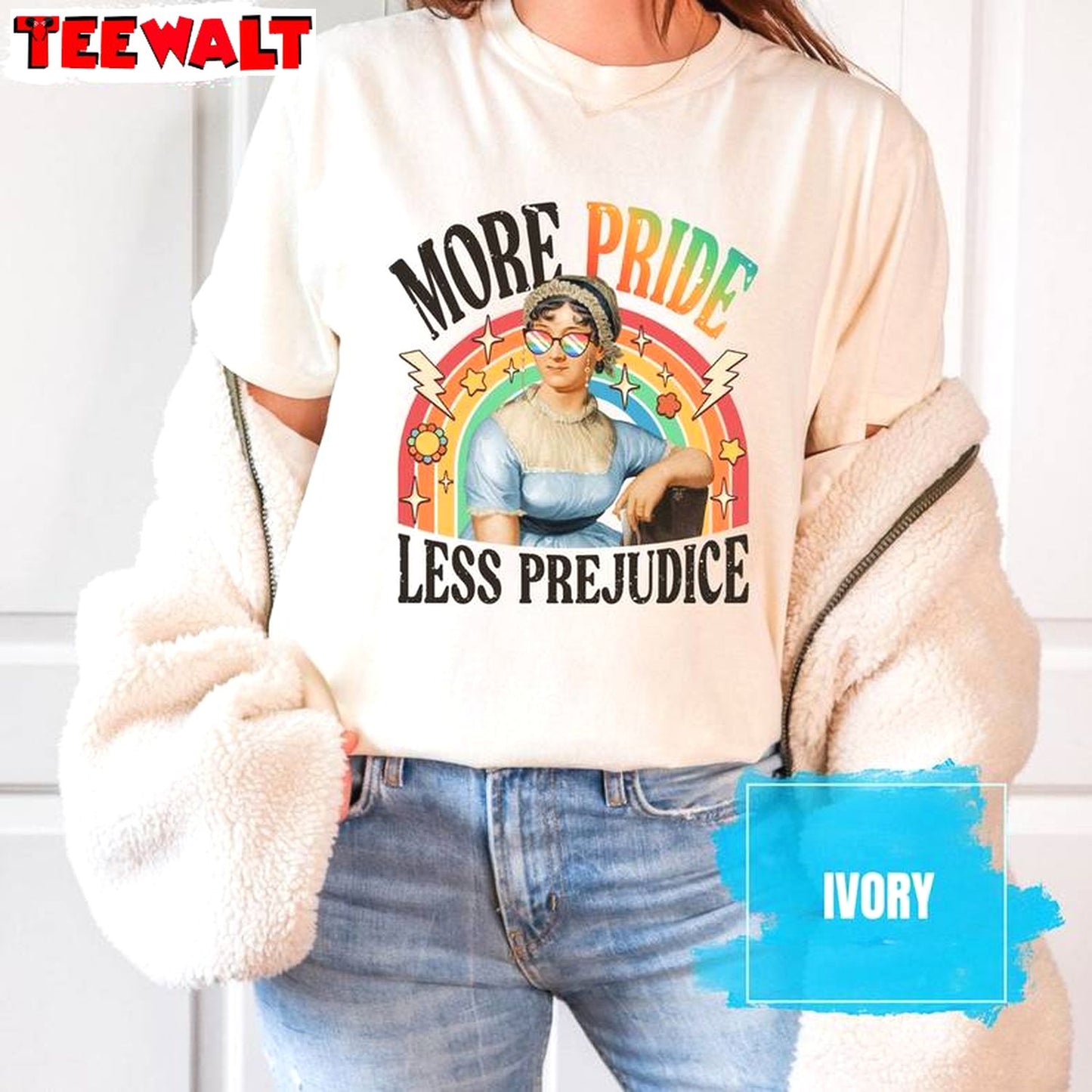 Comfort Colors Lgbtq Sweatshirt , Groovy More Pride Less Prejudice Shirt Long Sleeve