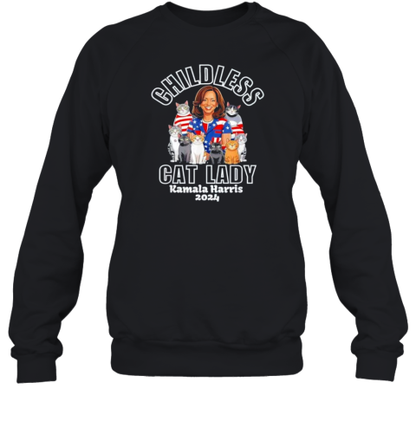 Cats Election 2024 Childless Cat Lady For Kamala Harris T-Shirt