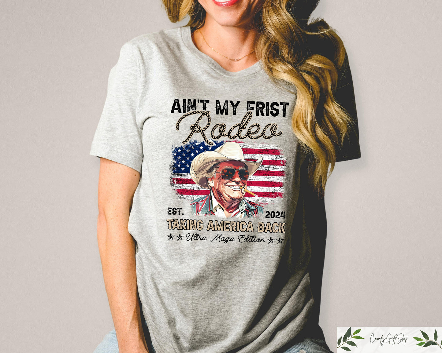 Retro Ain'T My First Rodeo Trump Cowboy T-Shirt, Gift