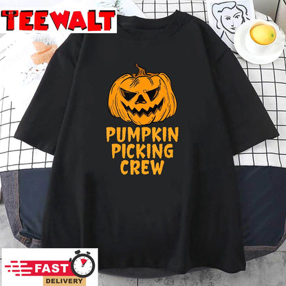 Halloween Pumpkin Picking Crew 2022 Outfit Toddler Baby Kids T-Shirt