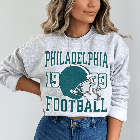 Philadelphia Football Eagle Crewneck Sweatshirt - Vintage Style Sweater