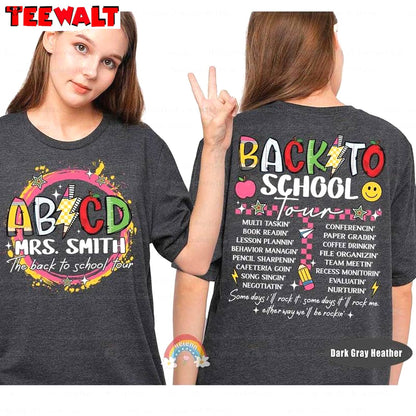 Kindergarten Teacher Unisex T Shirt , Groovy The Back To School Tour Shirt Sweater