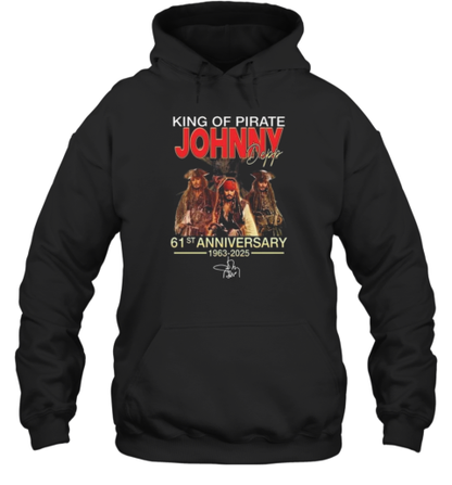 Johnny Depp King Of Pirate 61St Anniversary 1963 2025 Signature T-Shirt