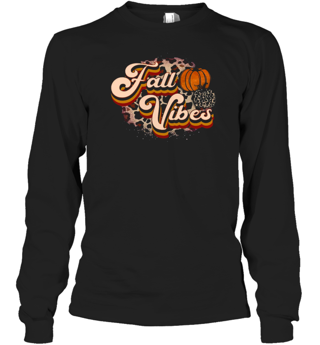 Leopard Print Fall Vibes Teacher T-Shirt - Style 2