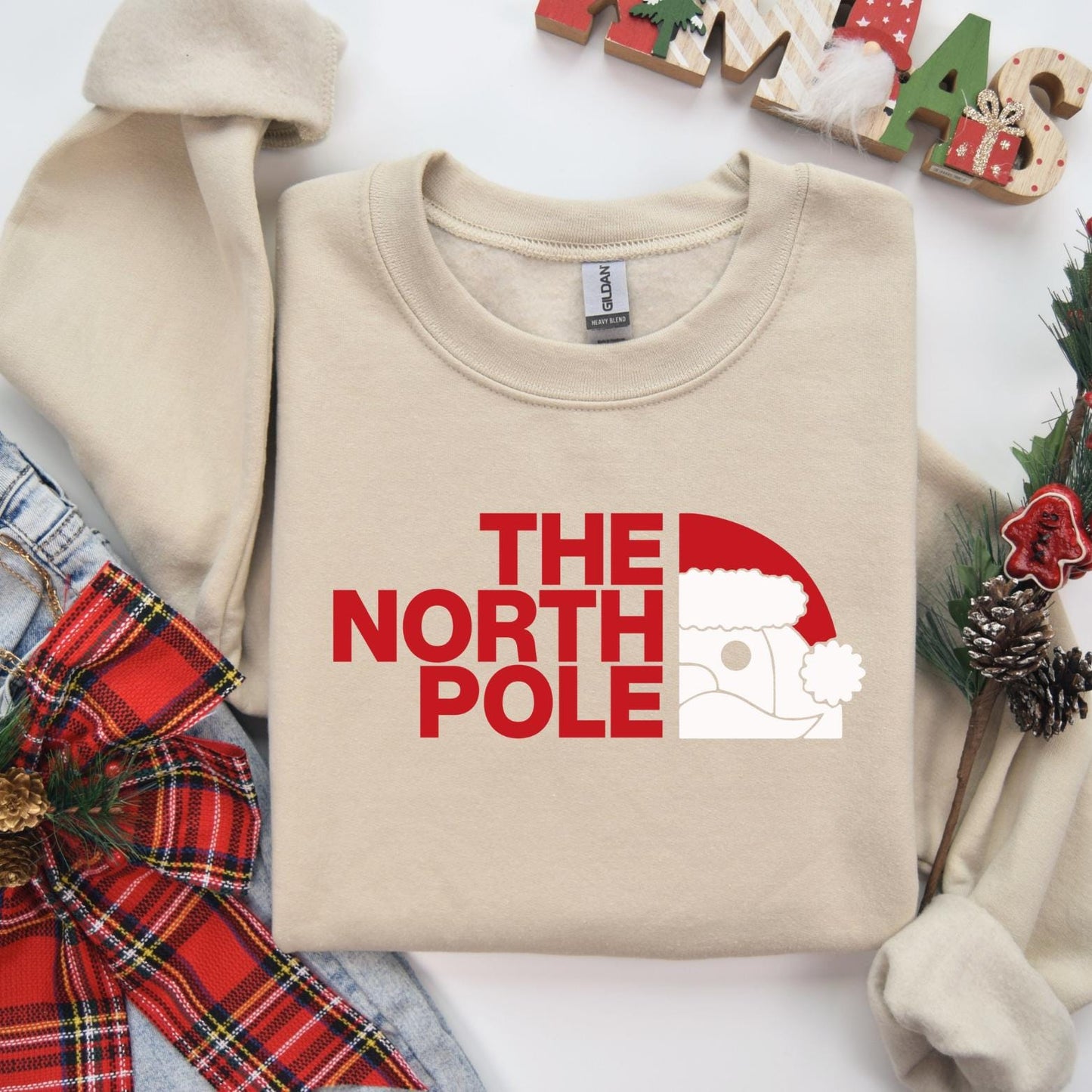 North Pole Christmas Sweatshirt Funny Holiday Apparel