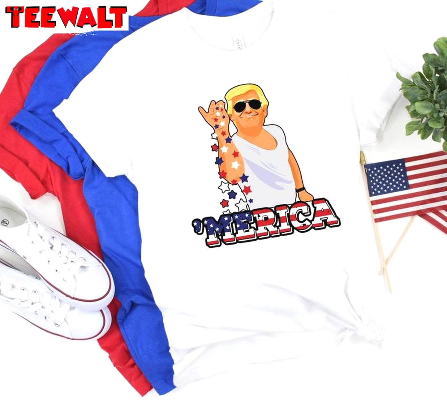 Cool Design Trump 'Merica Shirt, 4th Of July