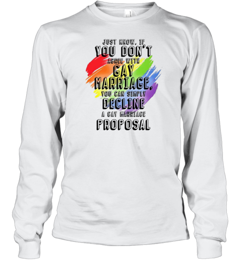 Just Know If You Don&#39T Agree With Gay Marriage T-Shirt