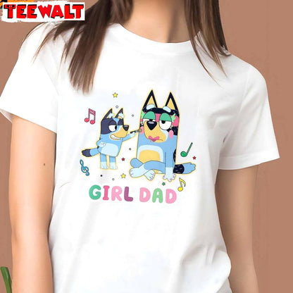 New Rare Girl Dad Shirt, Unique Blue Dog Family Sweatshirt Unisex Hoodie