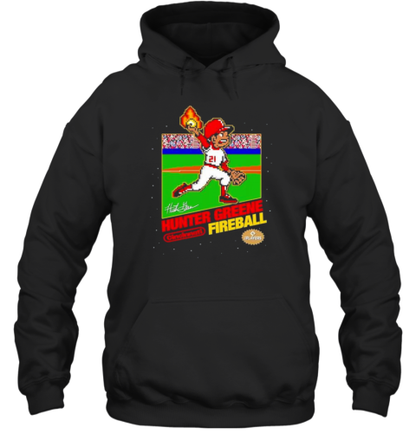 Hunter Greene 8 bit Mlbpa Cincinnati Fireball T-Shirt