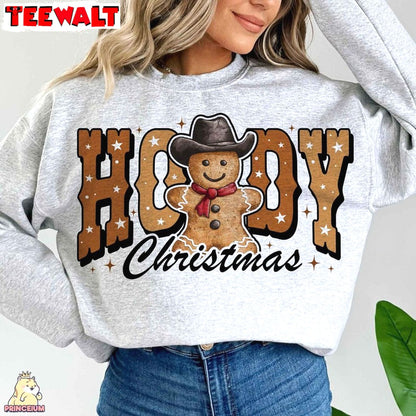 Howdy Christmas Gingerbread Man Sweatshirt, Western Retro Christmas Shirt