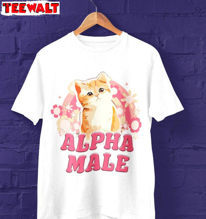 Alpha Male Limited Shirt, Creative Meme Cat Crewneck Long Sleeve