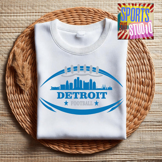 Detroit Football Sports Design With Skyline For Cricut