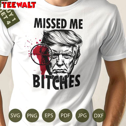 Trump Shot Maga Republican Unisex Hoodie, Limited You Missed Bitches Shirt Sweater