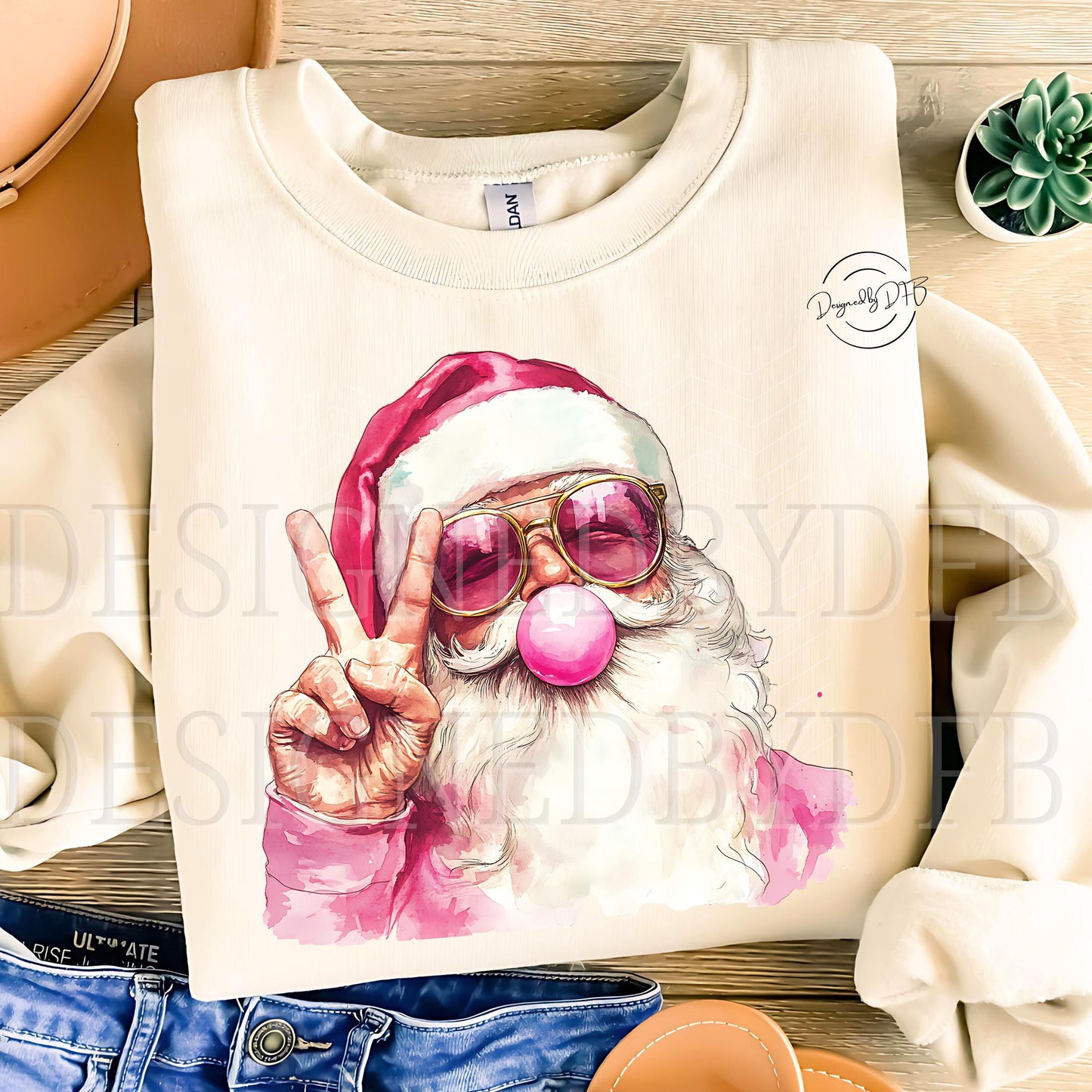 Retro Santa Christmas Sweatshirt Holiday Gift