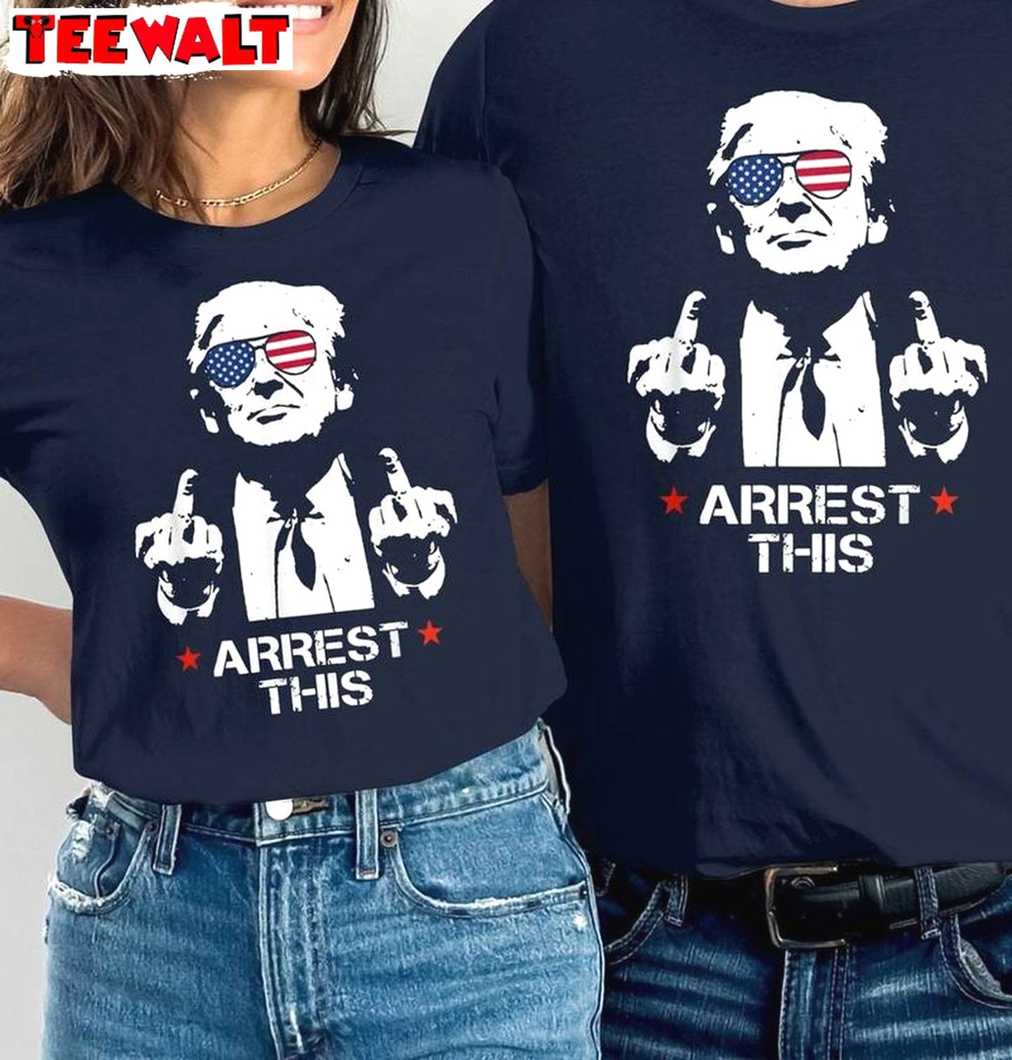 Arrest This Comfort Shirt, Usa Flag Sunglasses Inspirational T Shirt Short Sleeve