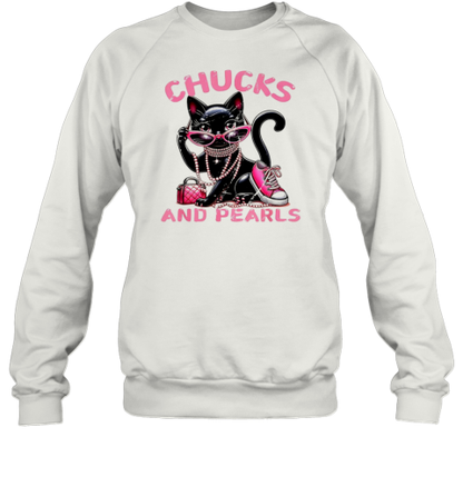 Black Cat Chucks And Pearls Kamala T-Shirt