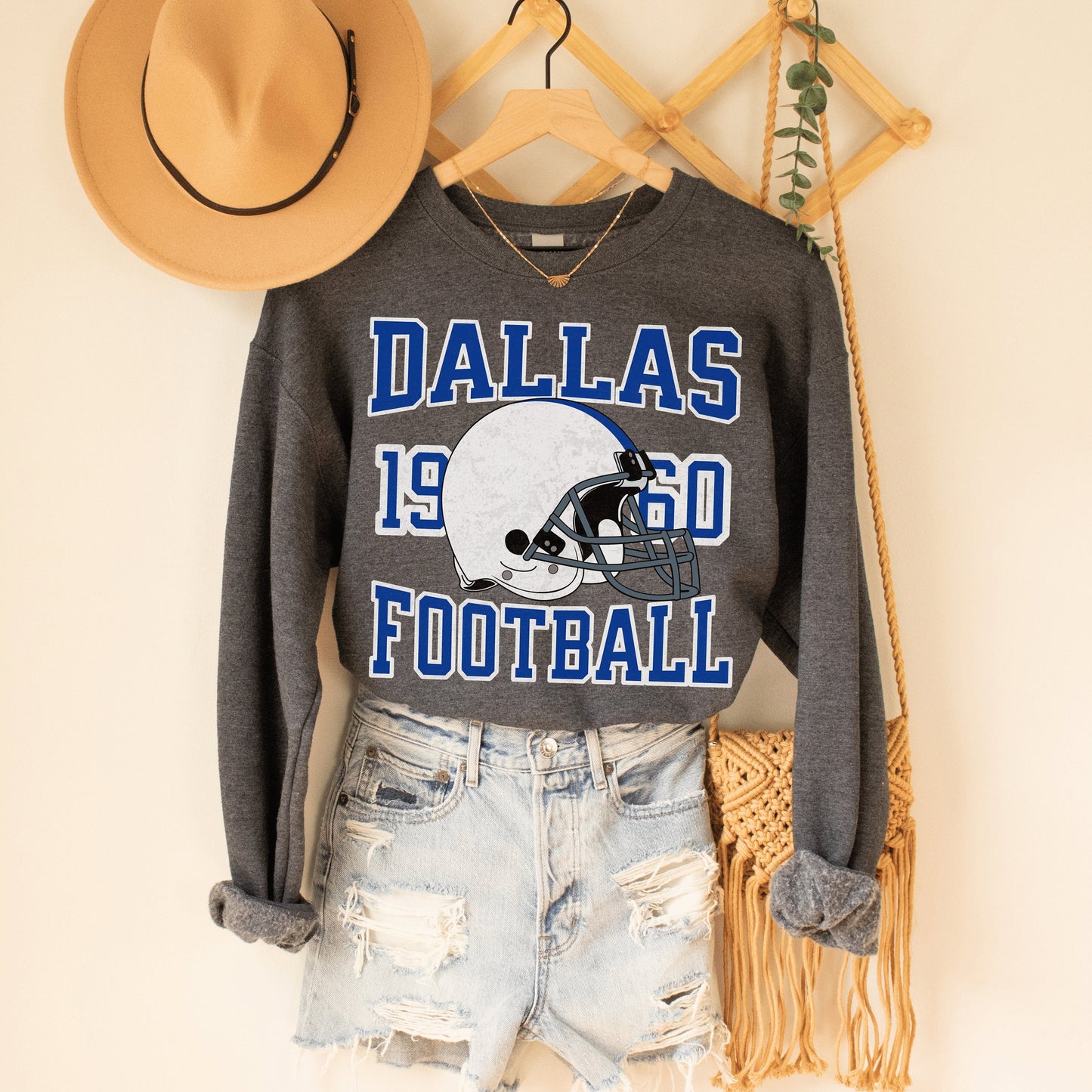 Vintage Dallas Football Sweatshirt - Cowboys Fan Crewneck Shirt