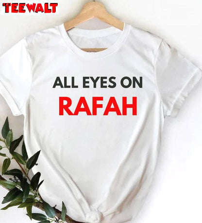 Human Rights Sweatshirt , All Eyes On Rafah Inspirational Shirt Long Sleeve