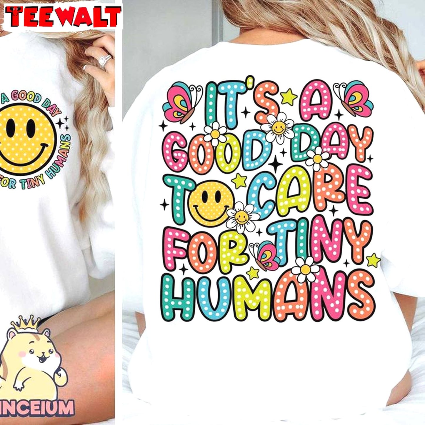 Trendy It's A Good Day To Care For Tiny Humans Shirt, Providers Babysitters Unisex Hoodie Sweater