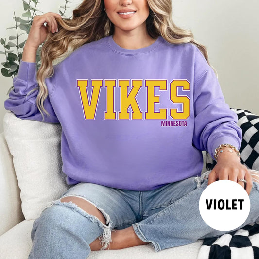 Minnesota Football Viking Sweatshirt - Vintage Vikes Fan Crewneck