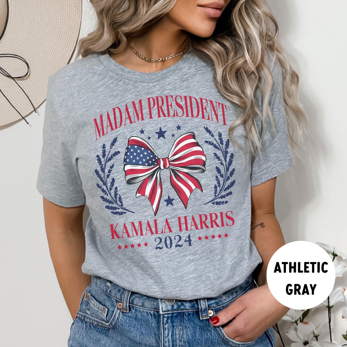 Kamala Harris 2024 Boho Retro Election Shirt Vote Blue Lgbtqia Rainbow Tee