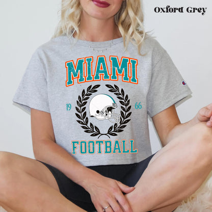 Miami Football Retro Crop Top - Vintage Game Day Outfit For Fans