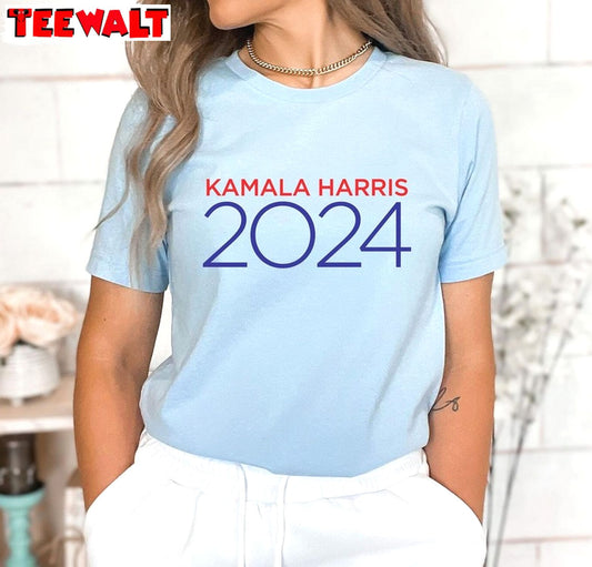 Neutral Kamala Harris Shirt, 2024 Politic Event Long Sleeve Crewneck