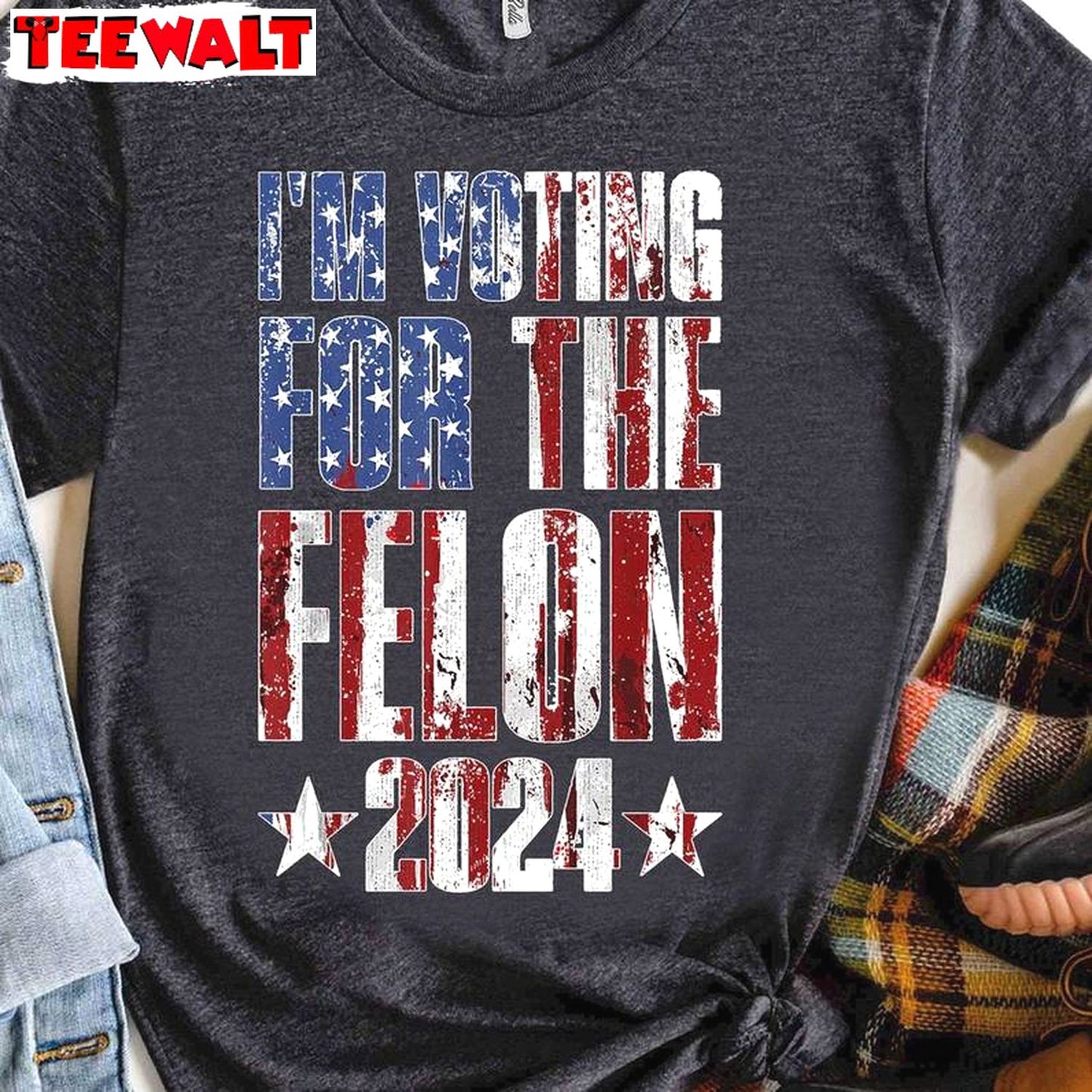 American 2024 Unisex Hoodie, Trendy I'm Voting For The Felon