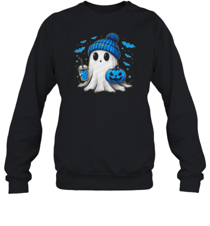 Halloween Los Angeles Chargers NFL Football Fan Ghost With Pumpkin T-Shirt