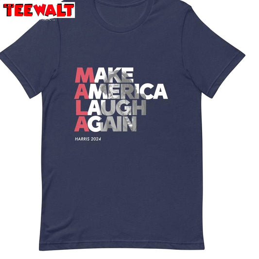 Neutral Make America Laugh Again 2024 Shirt, Trendy Long Sleeve Crewneck