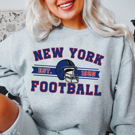 New York Football Fan Sweatshirt - Vintage Ny Giant Crewneck Gift