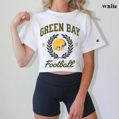 Green Bay Football Retro Crop Top - Vintage Game Day Packer Shirt