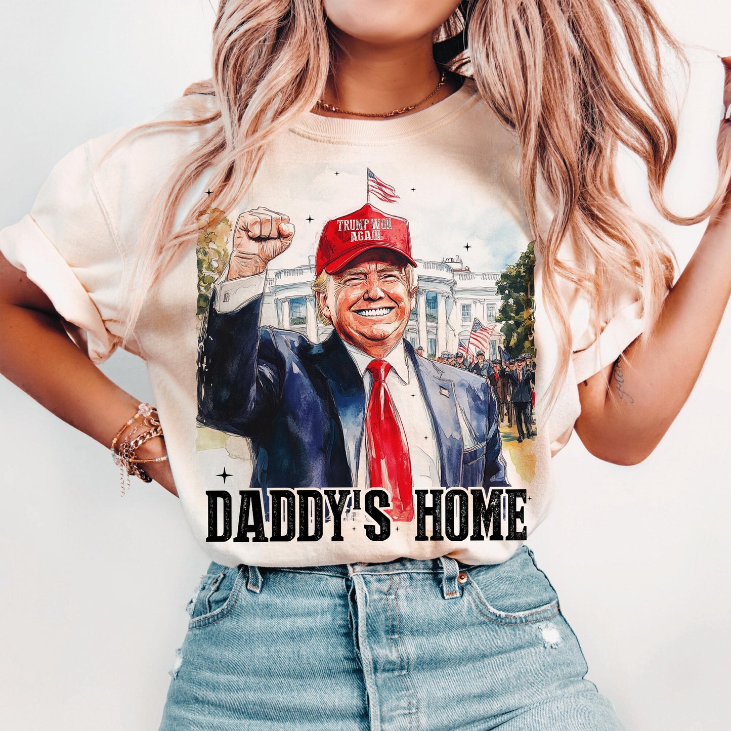 Daddy'S Home White House Trump 2024 Maga Supporter Graphic