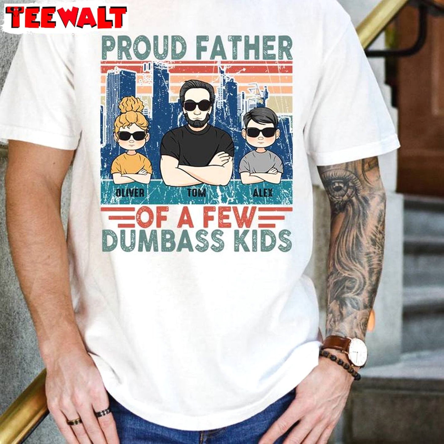 Limited Proud Father Of A Few Dumbass Kids Shirt, Funny Sarcastic Dad Sweater