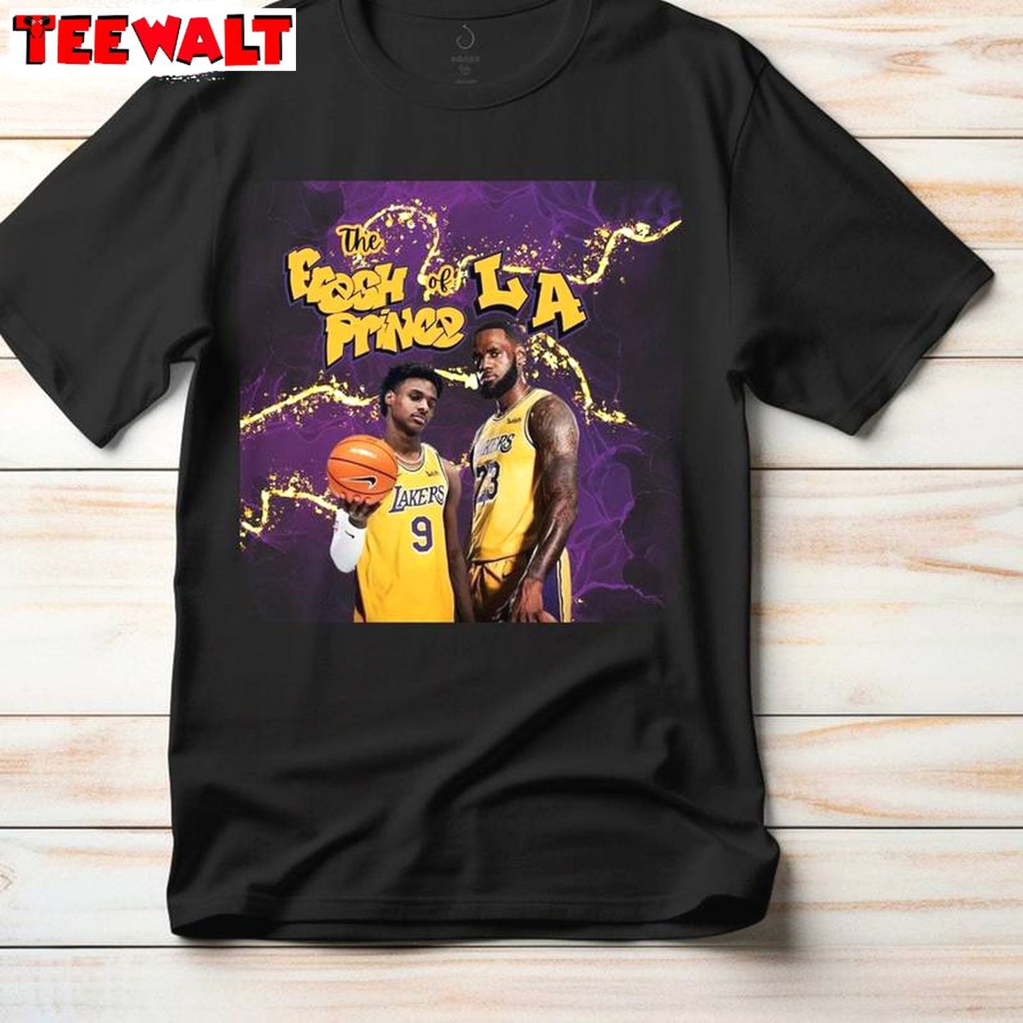 Lakers Fresh Prince Awesome Short Sleeve , Trendy LeBron And Bronny