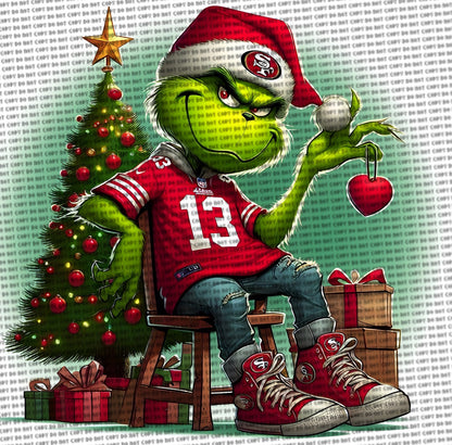 9Ers Grinch Fan Holiday Football Sweatshirt For Enthusiasts