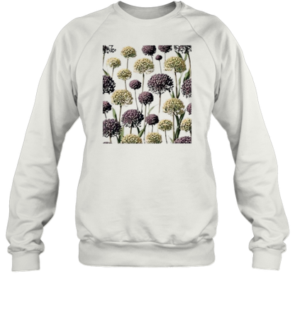 Allium In Bloom Flower Background Retro Abstract Art T-Shirt