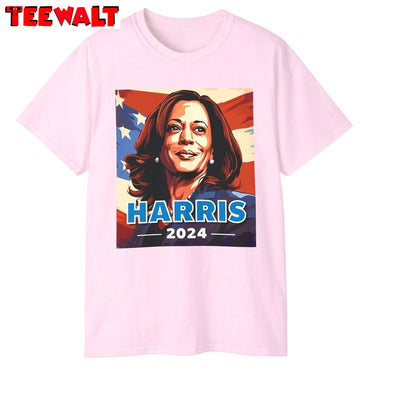 Harris 2024 Shirt, Kamala Harris For President Long Sleeve Crewneck