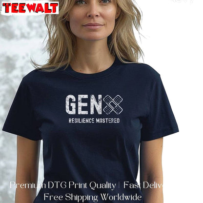 Groovy Gen X Shirt, Comfort Resilience Mastered Nostalgic Unisex Hoodie Crewneck