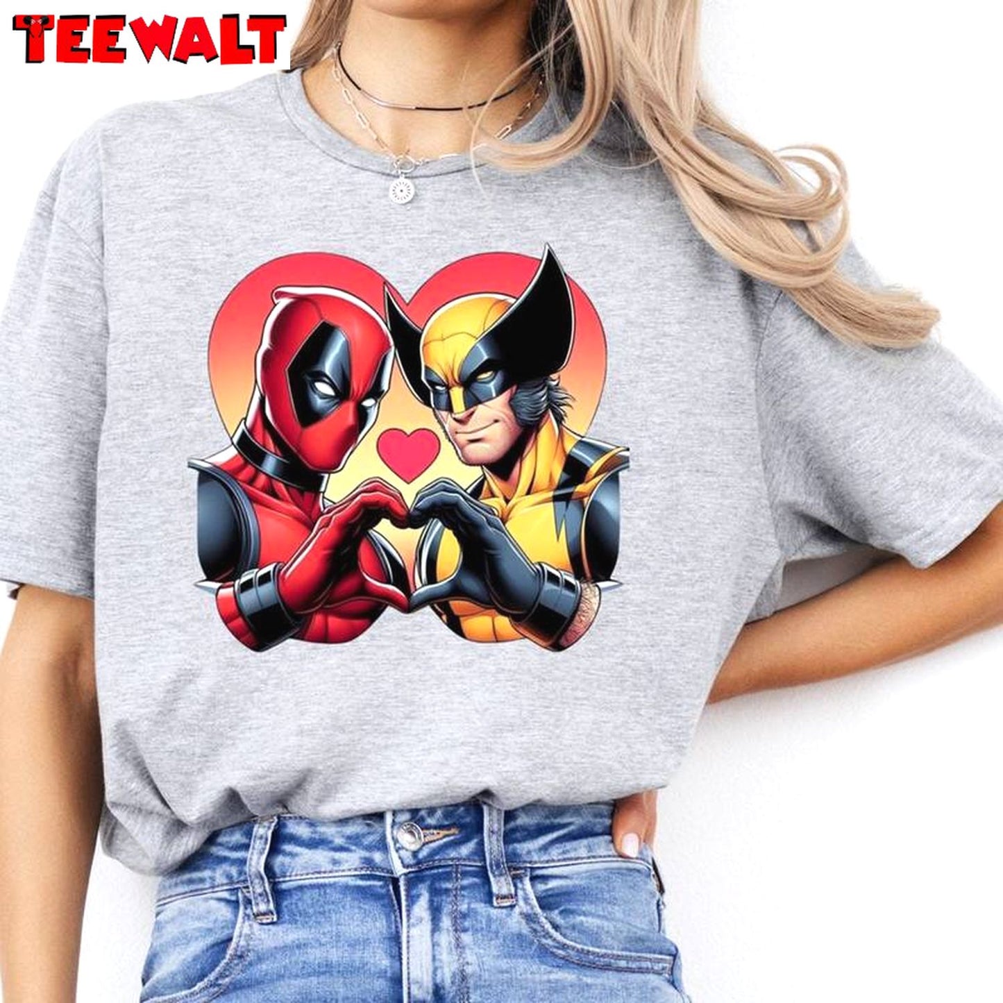 Trendy Deadpool And Wolverine Shirt, Cute Wolverine Deadpool 3 Movie Long Sleeve Hoodie