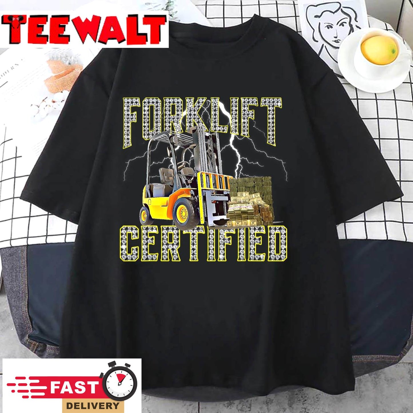 Retro Style Funny Forklift Operator Forklift Certified T-Shirt