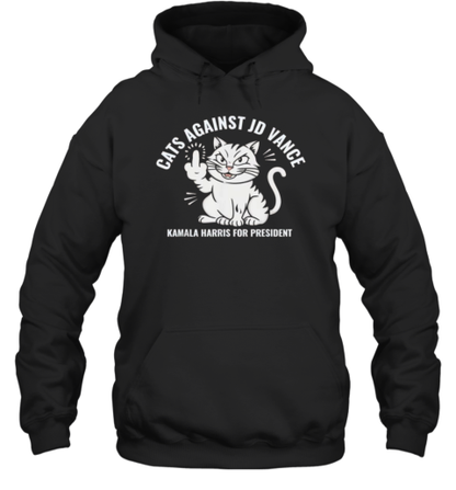 Cats Against JD Vance Vote Kamala Harris For President T-Shirt