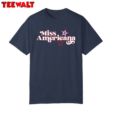 Cool Design Miss Americana Shirt, Unique Fourth Of July Long Sleeve Tee Tops