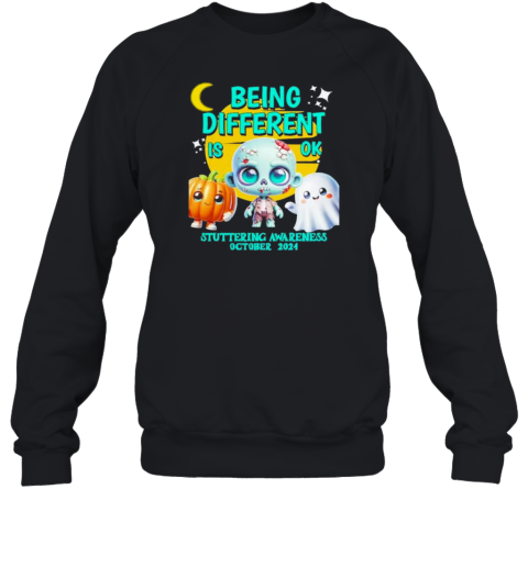 Halloween Being Different Is Ok Stuttering Awareness October 2024 T-Shirt