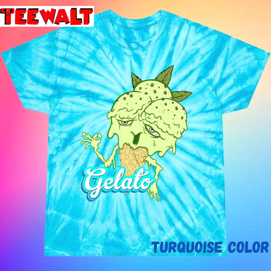 Gelato Melting Marijuana Icecream 420 Unisex Tie Dye T-Shirt