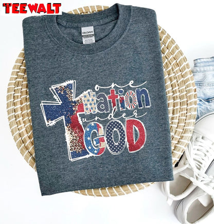 Must Have 4th Of July Long Sleeve , New Rare One Nation Under God