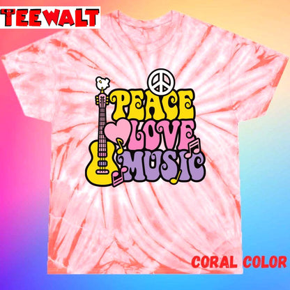 Peace Love Music Unisex Tie Dye Tee