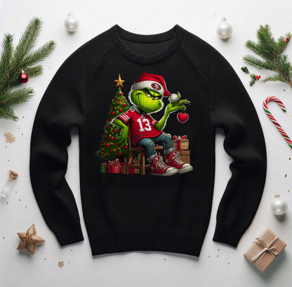 9Ers Grinch Fan Holiday Football Sweatshirt For Enthusiasts