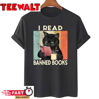 Cat I Read Banned Books Funny Bookworms Reading Book T-Shirt T-Shirt