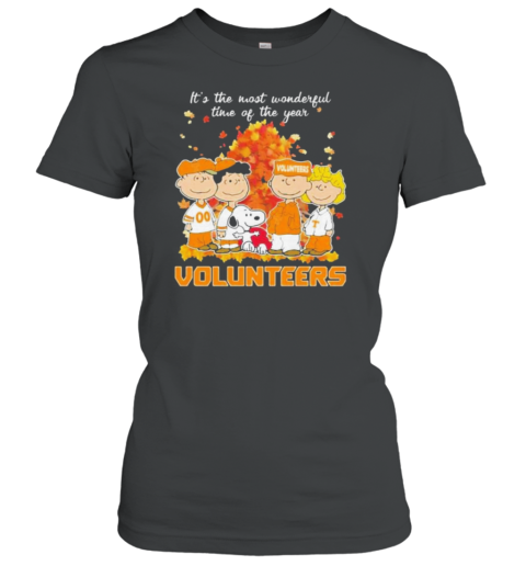 Peanuts Characters Tennessee Volunteers Autumn It&#39S The Most Wonderful Time Of The Year T-Shirt